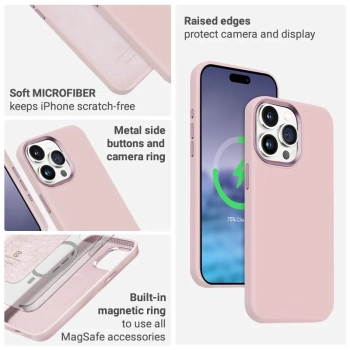 Crong Color Cover LUX Magnetic - Etui iPhone 15 MagSafe (różowy)