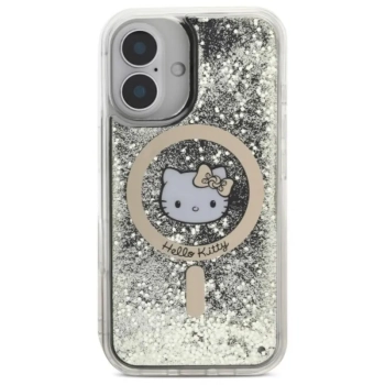 Hello Kitty Liquid Glitter Fever MagSafe - Etui iPhone 16 (czarny / złoty)