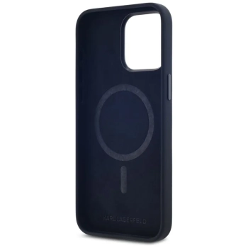 Karl Lagerfeld Silicone Shadow Metal Initial MagSafe - Etui do iPhone 15 Pro Max (czarny)