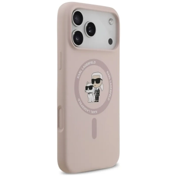 Karl Lagerfeld Silicone Karl & Choupette Ring MagSafe - Etui iPhone 17 Pro Max (różowy)