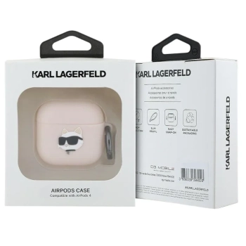 Karl Lagerfeld Silicone Choupette Head 3D - Etui AirPods 4 (różowy)