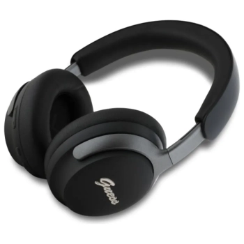 Guess Metal Script Logo - Bezprzewodowe słuchawki nauszne Bluetooth ANC + ENC (czarny)