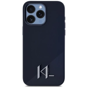 Karl Lagerfeld Silicone Shadow Metal Initial MagSafe - Etui do iPhone 15 Pro (czarny)