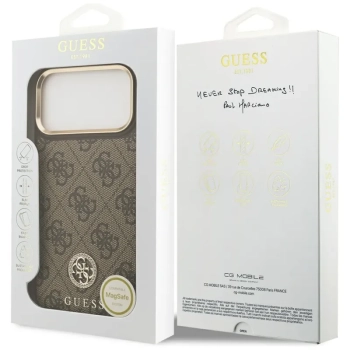 Guess 4G Strass Logo MagSafe - Etui iPhone 17 Pro Max (brązowy)