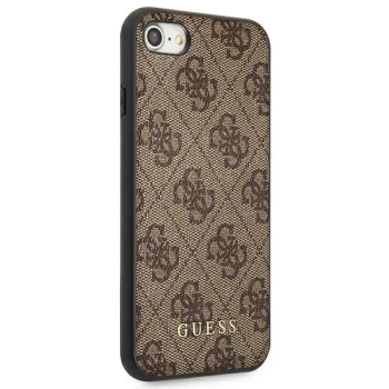 Guess 4G Metal Gold Logo - Etui iPhone SE 2022 / SE 2020 / 8 / 7 (brązowy)