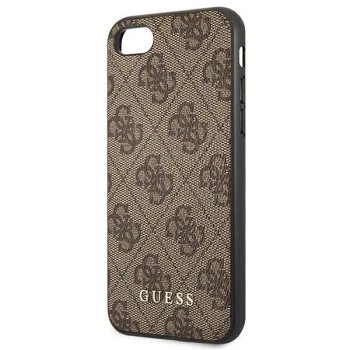Guess 4G Metal Gold Logo - Etui iPhone SE 2022 / SE 2020 / 8 / 7 (brązowy)
