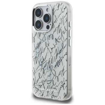 Karl Lagerfeld IML Karl Script Pattern MagSafe - Etui iPhone 16 Pro (biały)