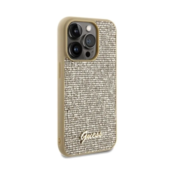 Guess Disco Metal Script - Etui iPhone 14 Pro Max (złoty)