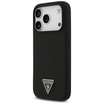 Guess Silicone Triangle Logo MagSafe - Etui iPhone 17 Pro (czarny)