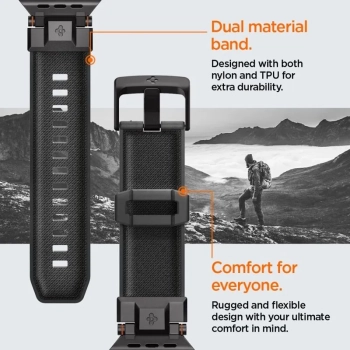 Spigen DuraPro Armor - Pasek do Apple Watch 44/45/46/49 mm (Black Edition)
