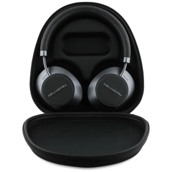 Karl Lagerfeld Saffiano Elongated - Bezprzewodowe słuchawki nauszne Bluetooth ANC + ENC (czarny)