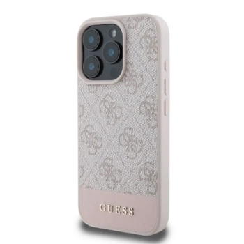 Guess 4G Bottom Stripe - Etui iPhone 16 Pro (różowy)
