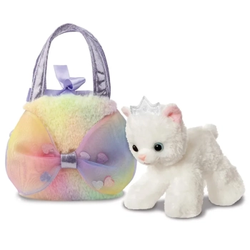 Fancy Pal - Pluszowa maskotka Kotka Księżniczka Big Bow ze srebrną koroną w kolorowej torbie 20 cm Eco-Friendly