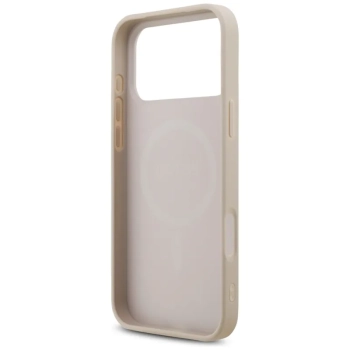 Guess Leather 4G Triangle Strass MagSafe - Etui iPhone 17 Pro Max (różowy)