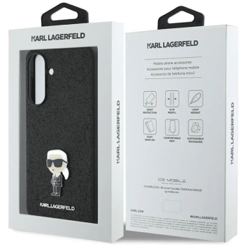 Karl Lagerfeld Fixed Glitter Ikonik Logo Metal Pin - Etui do Samsung Galaxy A36 5G (czarny)