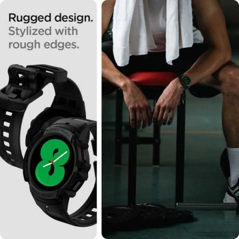 Spigen Rugged Armor Pro - Pasek + etui do Samsung Galaxy Watch 4 / 5 44 mm (Grafitowy)