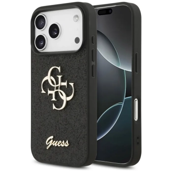 Guess Fixed Glitter Big 4G - Etui do iPhone 17 Pro (czarny)