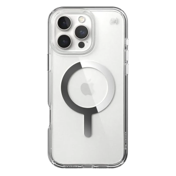 Speck Presidio Perfect-Clear MagSafe - Etui iPhone 16 Pro Max (Clear / Chrome Finish / Serene Silver)