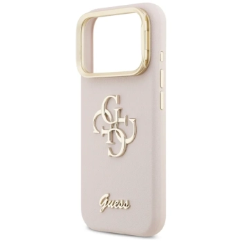 Guess Grained Big 4G & Stand Camera - Etui iPhone 17 Pro (różowy)