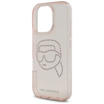 Karl Lagerfeld IML Rhinestones Karl Head - Etui do iPhone 16 Pro (różowy)
