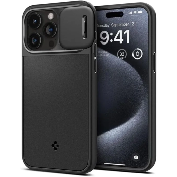 Spigen Optik Armor Mag MagSafe - Etui do iPhone 15 Pro (Czarny)