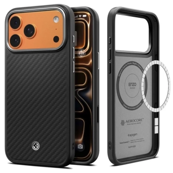 Spigen Enzo Aramid T Mag MagSafe - Etui do iPhone 17 Pro (Black/Silver)