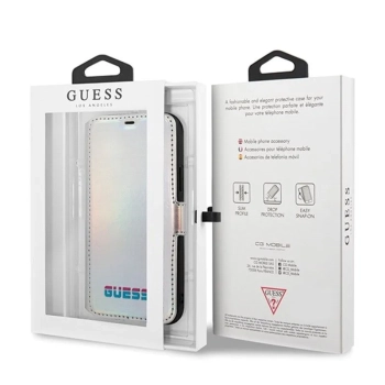 Guess Iridescent Booktype - Etui iPhone 11 Pro (Silver)