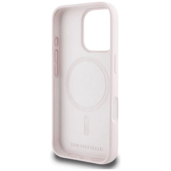 Karl Lagerfeld Silicone Double Heads And Circle MagSafe - Etui do iPhone 16 Pro (różowy)