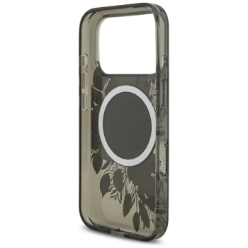 Guess IML Flowers Electro Pearl Strap MagSafe - Etui iPhone 17 Pro (czarny)