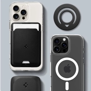 Spigen Dual Pop Mag MagSafe - Magnetyczny uchwyt na palec do telefonu (czarny)
