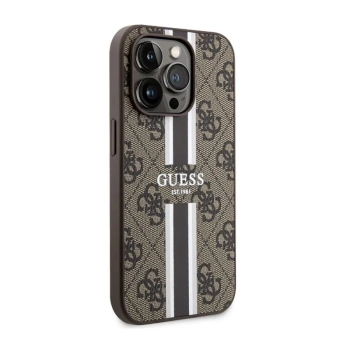 Guess 4G Printed Stripes MagSafe - Etui iPhone 14 Pro Max (Brązowy)