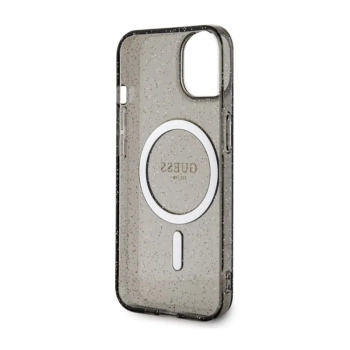 Guess Glitter Gold MagSafe - Etui iPhone 14 (Czarny)