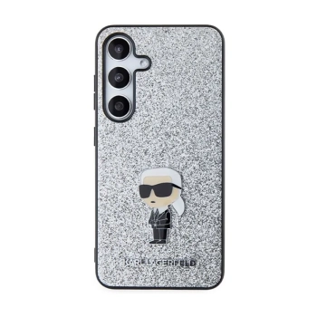 Karl Lagerfeld Fixed Glitter Ikonik Logo Metal Pin - Etui Samsung Galaxy S24 (srebrny)