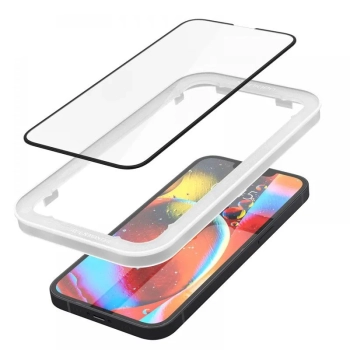 Spigen Alm Glass FC 2-Pack - Szkło hartowane do iPhone 16e / iPhone 14 / iPhone 13 / iPhone 13 Pro 2 szt (Czarna ramka)