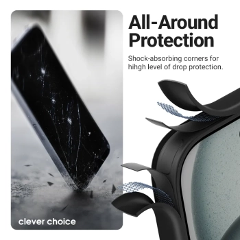 Crong Hybrid Frost MAG Cover - Etui MagSafe iPhone 17 (czarny)