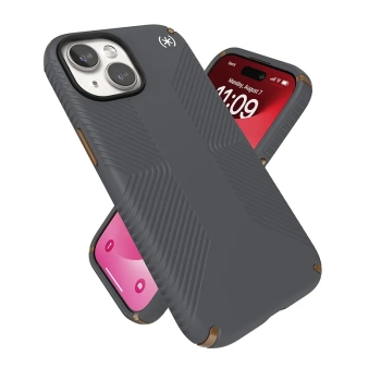 Speck Presidio2 Grip - Etui iPhone 16e / iPhone 15 / iPhone 14 / iPhone 13 (Charcoal Grey / Cool Bronze / White)