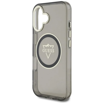 Guess IML Metal Mountain Logo MagSafe - Etui do iPhone 16 (czarny)