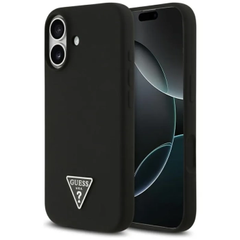 Guess Silicone Triangle Logo MagSafe - Etui iPhone 17 (czarny)