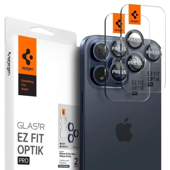 Spigen Optik.TR EZ Fit Camera Lens Protector 2-Pack - Szkło ochronne na obiektyw do iPhone 15 Pro / 15 Pro Max / iPhone 14 Pro / 14 Pro Max (2 szt) (B