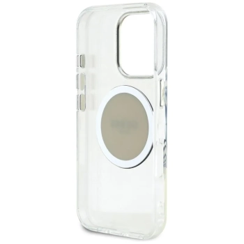 Guess IML Metal Colored Circle Classic Logo MagSafe - Etui do iPhone 16 Pro (szary)