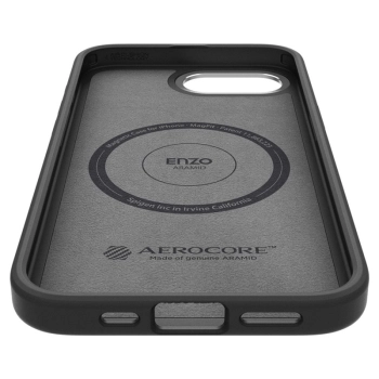 Spigen Enzo Aramid Mag MagSafe - Etui do iPhone 16e (Czarny)