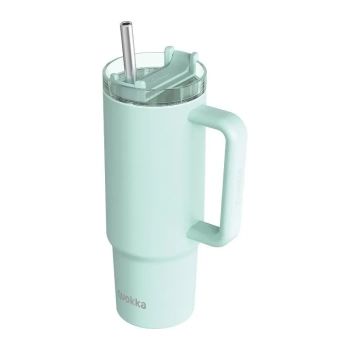 Quokka Stream - Kubek termiczny ze stali nierdzewnej 950 ml ze słomką (Turquoise)