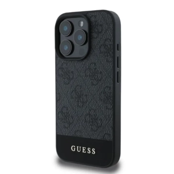 Guess 4G Bottom Stripe - Etui iPhone 16 Pro Max (szary)