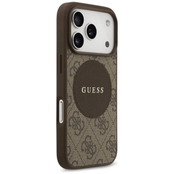 Guess 4G Circle Classic Logo MagSafe - Etui iPhone 17 Pro (brązowy)