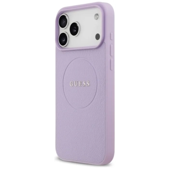 Guess Grained Ring MagSafe - Etui iPhone 17 Pro Max (fioletowy)
