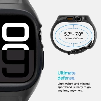Spigen Liquid Air Pro - Pasek z obudową do Apple Watch 10 46 mm (Matte Black)