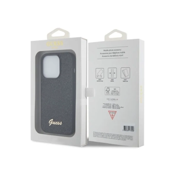 Guess Sequin Script Metal - Etui iPhone 15 Pro (czarny)