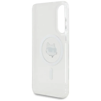 Karl Lagerfeld Button Choupette Head Printed Logo MagSafe - Etui Samsung Galaxy S25 Edge (biały)