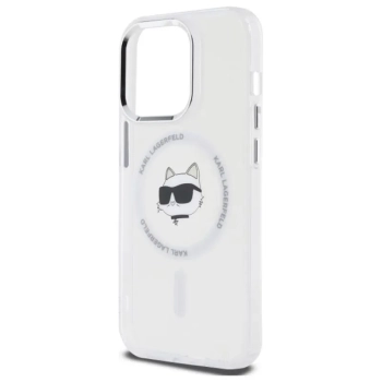 Karl Lagerfeld IML Metal Choupette Head MagSafe - Etui iPhone 13 Pro (biały)