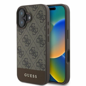 Guess 4G Bottom Stripe - Etui iPhone 16 (brązowy)